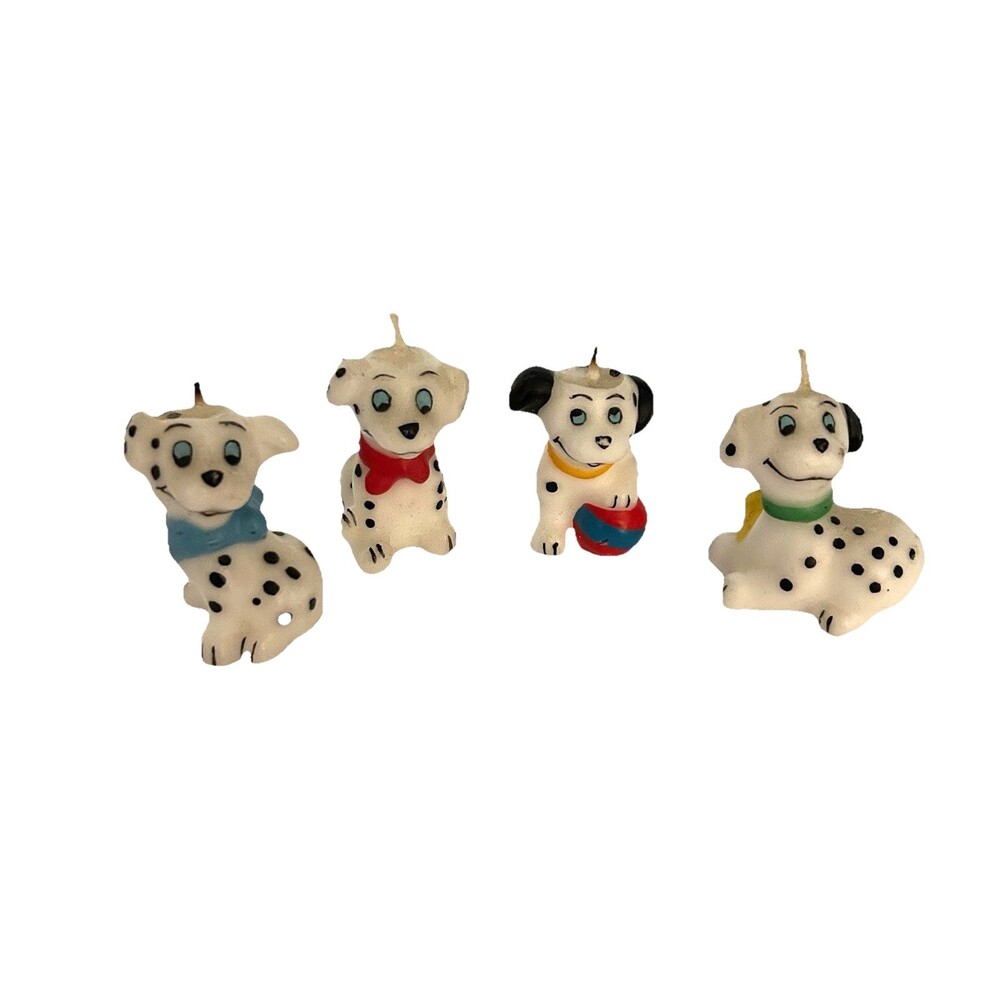 Dalmation Puppy Candles Cake Decor Dalmation Dog Set of 4
